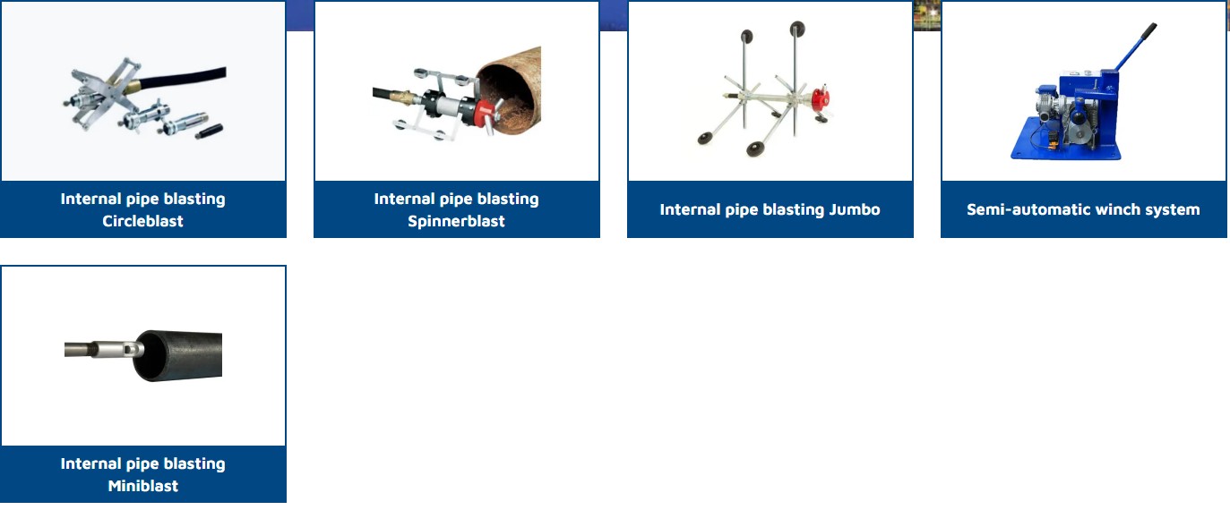 Pipe blasting equipment